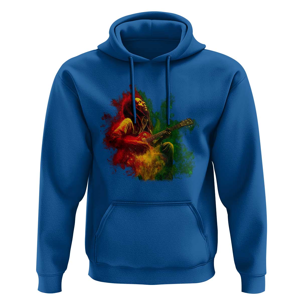 Marley Guitarist Hoodie Smoke Cannabis Leaf 420 Rastafari Rasta Reggae Music - Wonder Print Shop