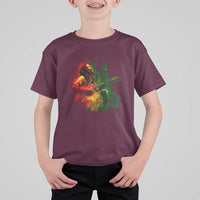 Marley Guitarist T Shirt For Kid Smoke Cannabis Leaf 420 Rastafari Rasta Reggae Music - Wonder Print Shop