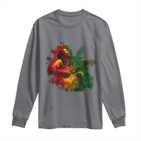 Marley Guitarist Long Sleeve Shirt Smoke Cannabis Leaf 420 Rastafari Rasta Reggae Music - Wonder Print Shop