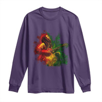 Marley Guitarist Long Sleeve Shirt Smoke Cannabis Leaf 420 Rastafari Rasta Reggae Music - Wonder Print Shop