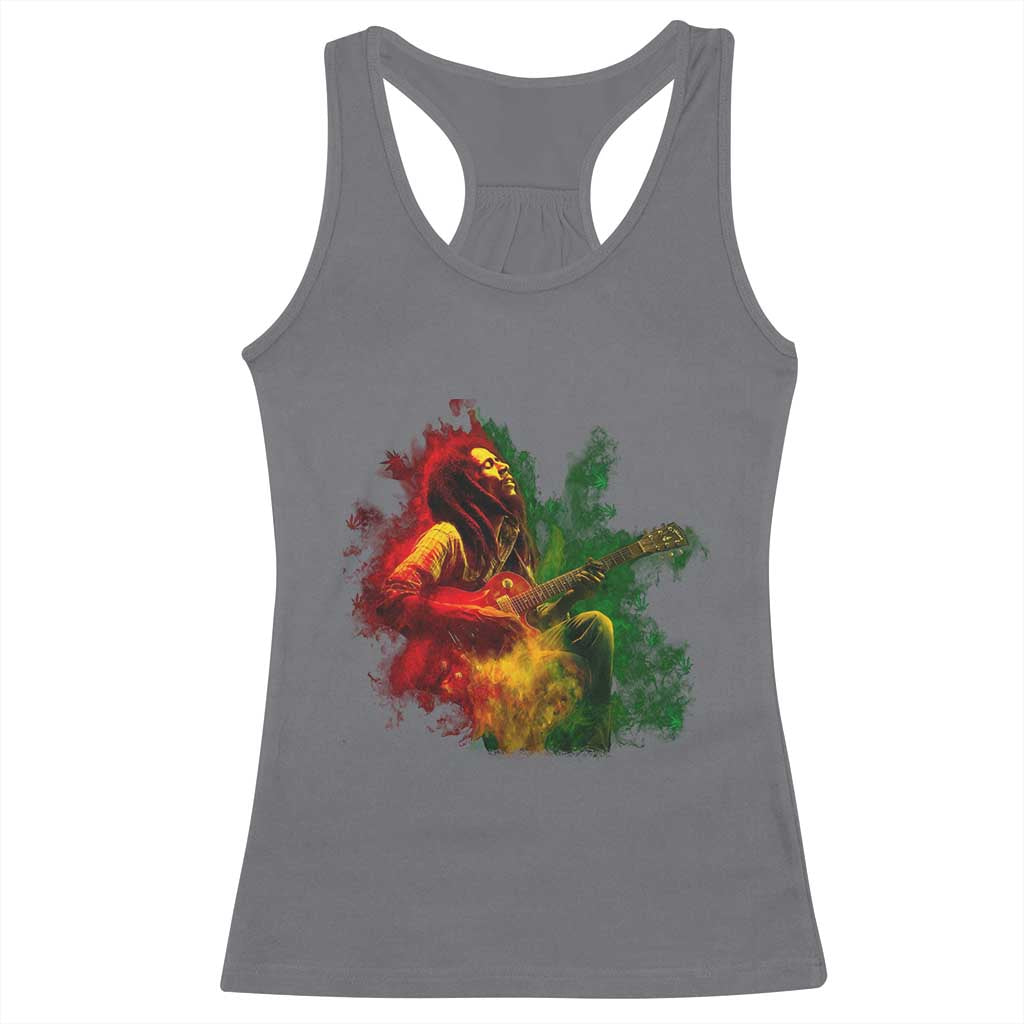 Marley Guitarist Racerback Tank Top Smoke Cannabis Leaf 420 Rastafari Rasta Reggae Music - Wonder Print Shop