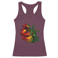 Marley Guitarist Racerback Tank Top Smoke Cannabis Leaf 420 Rastafari Rasta Reggae Music - Wonder Print Shop