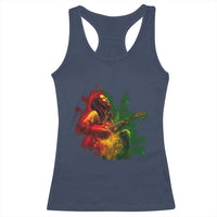 Marley Guitarist Racerback Tank Top Smoke Cannabis Leaf 420 Rastafari Rasta Reggae Music - Wonder Print Shop