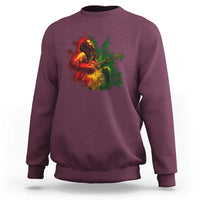 Marley Guitarist Sweatshirt Smoke Cannabis Leaf 420 Rastafari Rasta Reggae Music - Wonder Print Shop
