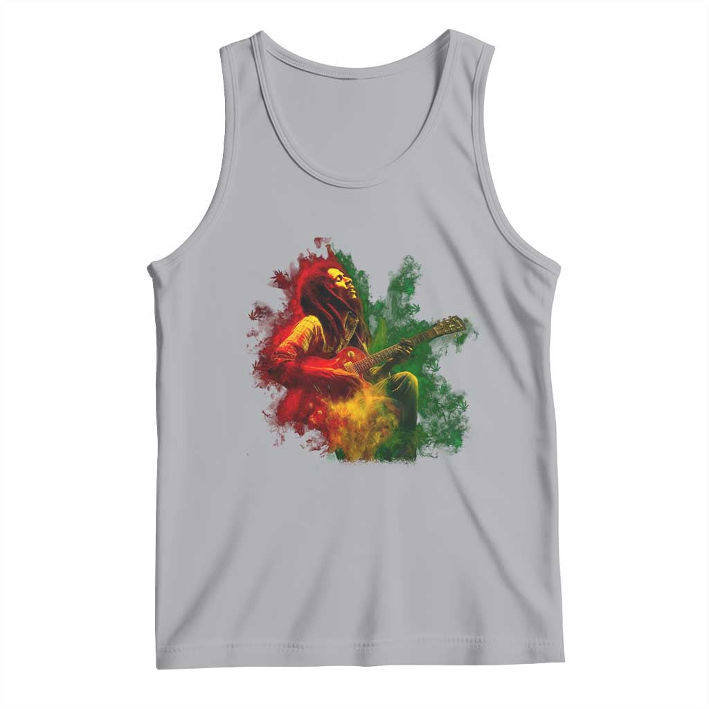 Marley Guitarist Tank Top Smoke Cannabis Leaf 420 Rastafari Rasta Reggae Music - Wonder Print Shop