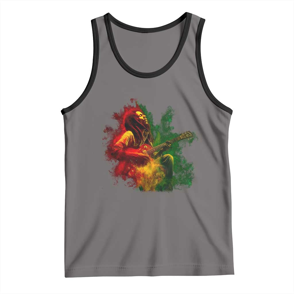Marley Guitarist Tank Top Smoke Cannabis Leaf 420 Rastafari Rasta Reggae Music - Wonder Print Shop