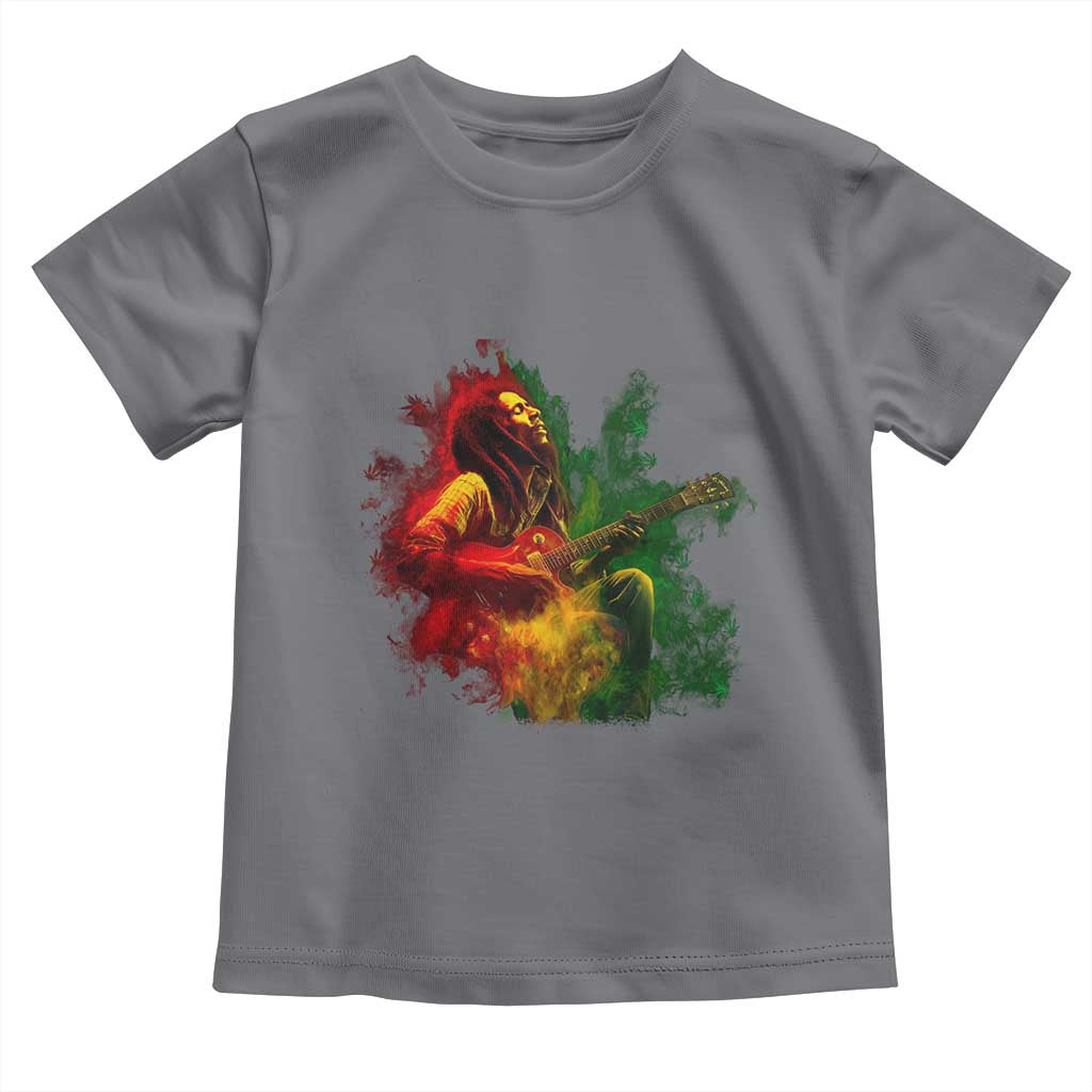 Marley Guitarist Toddler T Shirt Smoke Cannabis Leaf 420 Rastafari Rasta Reggae Music - Wonder Print Shop