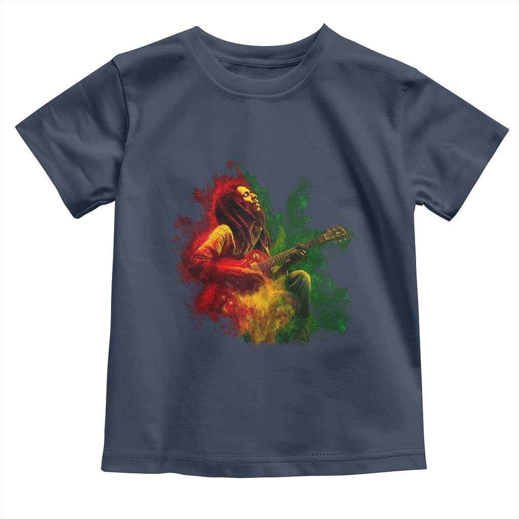 Marley Guitarist Toddler T Shirt Smoke Cannabis Leaf 420 Rastafari Rasta Reggae Music - Wonder Print Shop