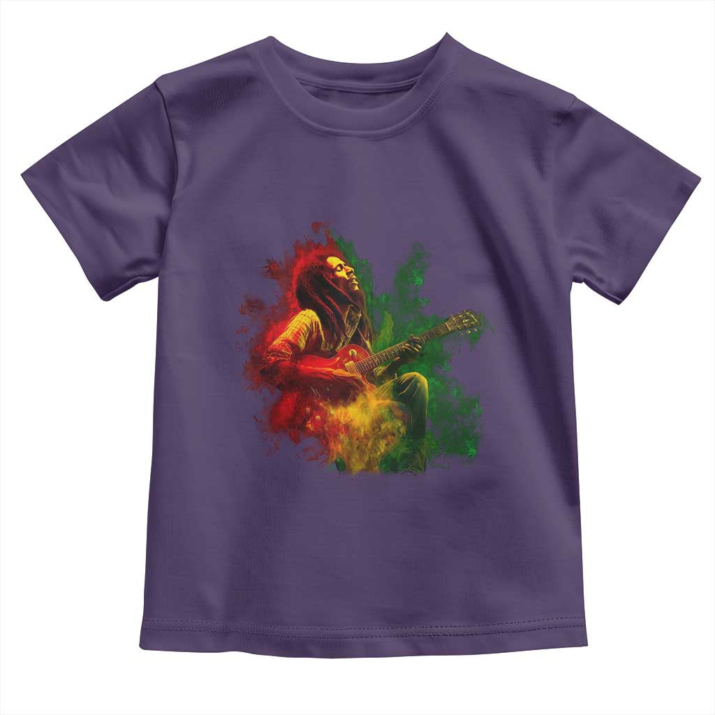 Marley Guitarist Toddler T Shirt Smoke Cannabis Leaf 420 Rastafari Rasta Reggae Music - Wonder Print Shop