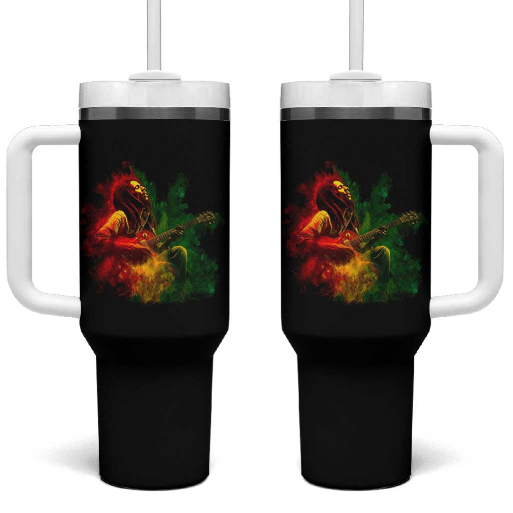 Marley Guitarist Tumbler With Handle Smoke Cannabis Leaf 420 Rastafari Rasta Reggae Music - Wonder Print Shop