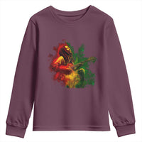 Marley Guitarist Youth Sweatshirt Smoke Cannabis Leaf 420 Rastafari Rasta Reggae Music - Wonder Print Shop