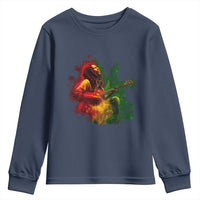 Marley Guitarist Youth Sweatshirt Smoke Cannabis Leaf 420 Rastafari Rasta Reggae Music - Wonder Print Shop