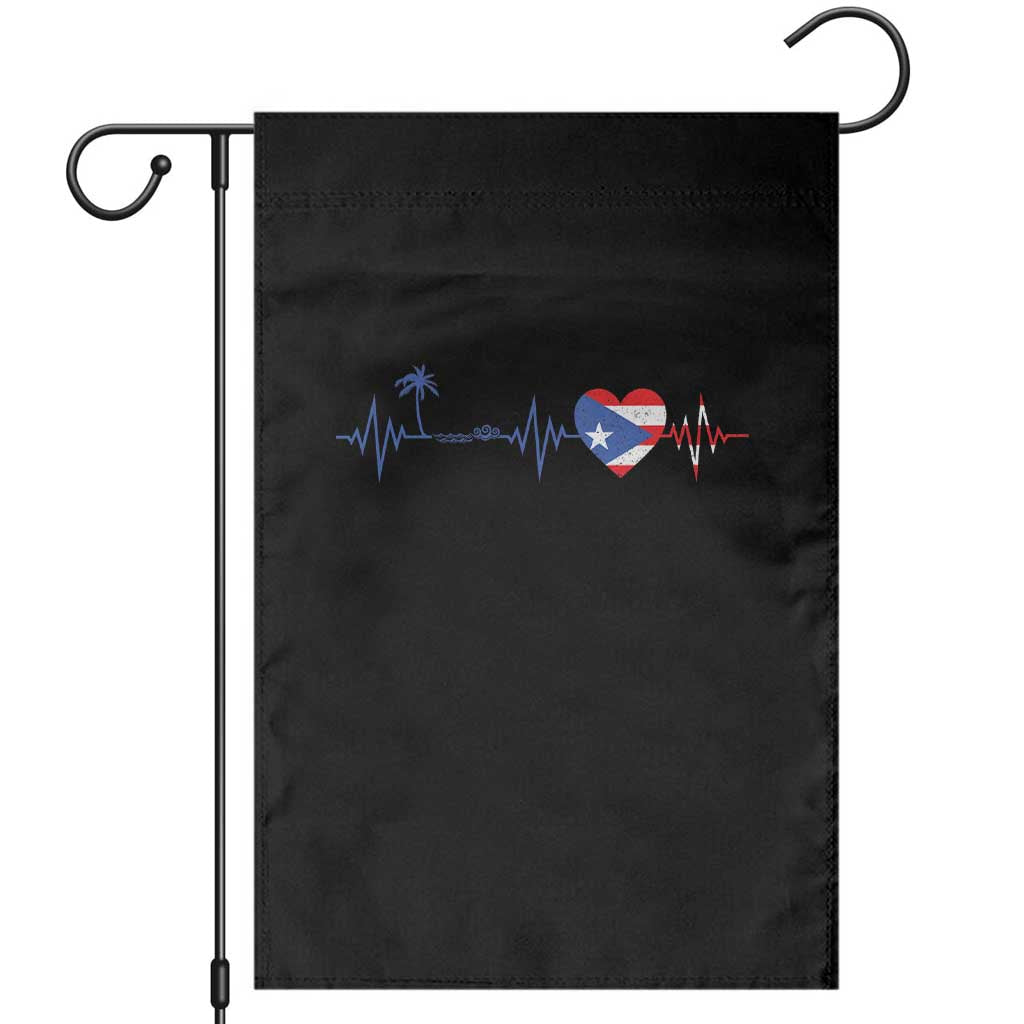 Puerto Rico Flag Garden Flag Heartbeat EKG Pulse Boricua Pride Summer Beach - Wonder Print Shop