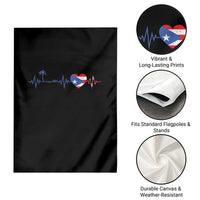 Puerto Rico Flag Garden Flag Heartbeat EKG Pulse Boricua Pride Summer Beach - Wonder Print Shop