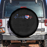 Puerto Rico Flag Spare Tire Cover Heartbeat EKG Pulse Boricua Pride Summer Beach - Wonder Print Shop