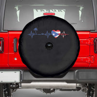 Puerto Rico Flag Spare Tire Cover Heartbeat EKG Pulse Boricua Pride Summer Beach - Wonder Print Shop