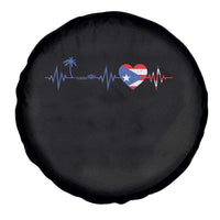 Puerto Rico Flag Spare Tire Cover Heartbeat EKG Pulse Boricua Pride Summer Beach - Wonder Print Shop