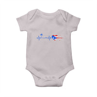 Puerto Rico Flag Baby Onesie Heartbeat EKG Pulse Boricua Pride Summer Beach - Wonder Print Shop