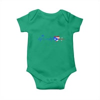 Puerto Rico Flag Baby Onesie Heartbeat EKG Pulse Boricua Pride Summer Beach - Wonder Print Shop