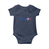 Puerto Rico Flag Baby Onesie Heartbeat EKG Pulse Boricua Pride Summer Beach - Wonder Print Shop