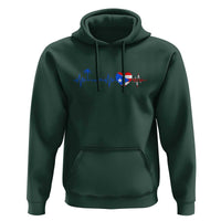 Puerto Rico Flag Hoodie Heartbeat EKG Pulse Boricua Pride Summer Beach - Wonder Print Shop
