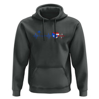 Puerto Rico Flag Hoodie Heartbeat EKG Pulse Boricua Pride Summer Beach - Wonder Print Shop