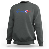 Puerto Rico Flag Sweatshirt Heartbeat EKG Pulse Boricua Pride Summer Beach - Wonder Print Shop
