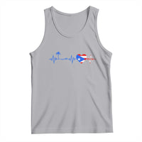 Puerto Rico Flag Tank Top Heartbeat EKG Pulse Boricua Pride Summer Beach - Wonder Print Shop