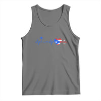 Puerto Rico Flag Tank Top Heartbeat EKG Pulse Boricua Pride Summer Beach - Wonder Print Shop