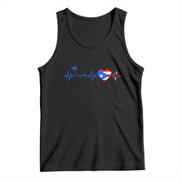 Puerto Rico Flag Tank Top Heartbeat EKG Pulse Boricua Pride Summer Beach - Wonder Print Shop