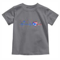 Puerto Rico Flag Toddler T Shirt Heartbeat EKG Pulse Boricua Pride Summer Beach - Wonder Print Shop