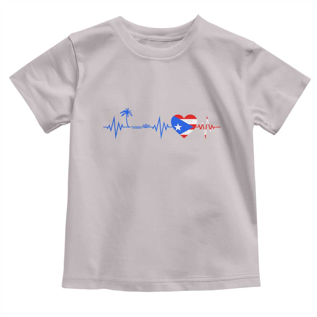 Puerto Rico Flag Toddler T Shirt Heartbeat EKG Pulse Boricua Pride Summer Beach - Wonder Print Shop
