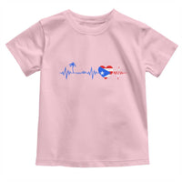 Puerto Rico Flag Toddler T Shirt Heartbeat EKG Pulse Boricua Pride Summer Beach - Wonder Print Shop
