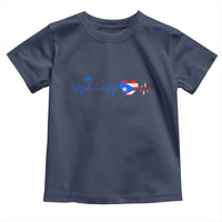 Puerto Rico Flag Toddler T Shirt Heartbeat EKG Pulse Boricua Pride Summer Beach - Wonder Print Shop