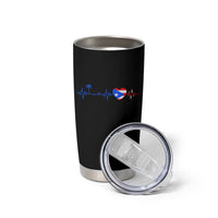Puerto Rico Flag Tumbler Cup Heartbeat EKG Pulse Boricua Pride Summer Beach - Wonder Print Shop