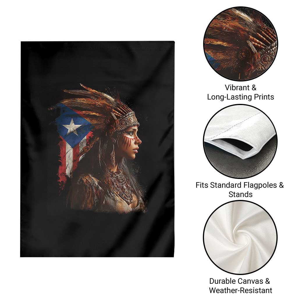 Puerto Rico Taino Warrior Woman Garden Flag Boricua Pride