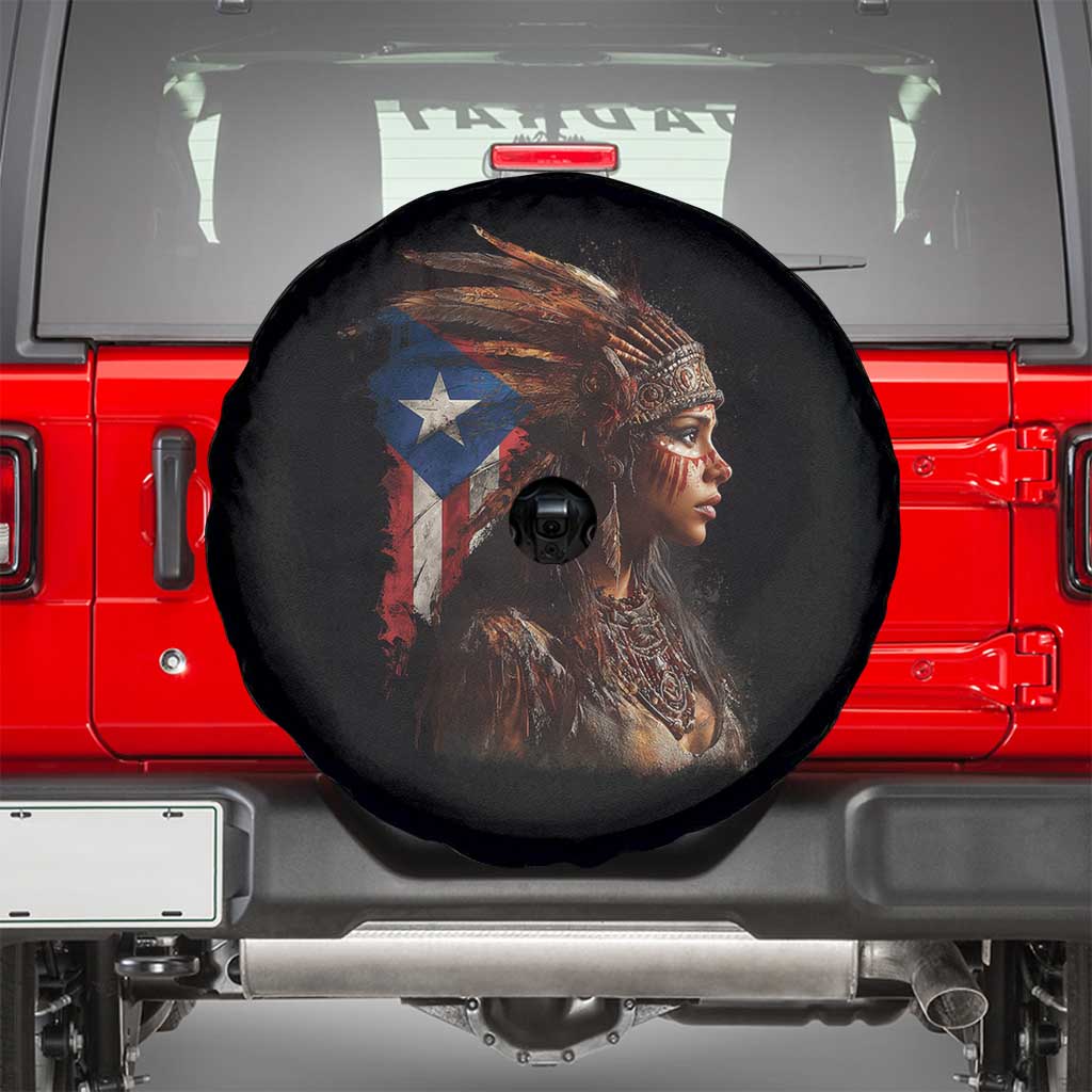 Puerto Rico Taino Warrior Woman Spare Tire Cover Boricua Pride