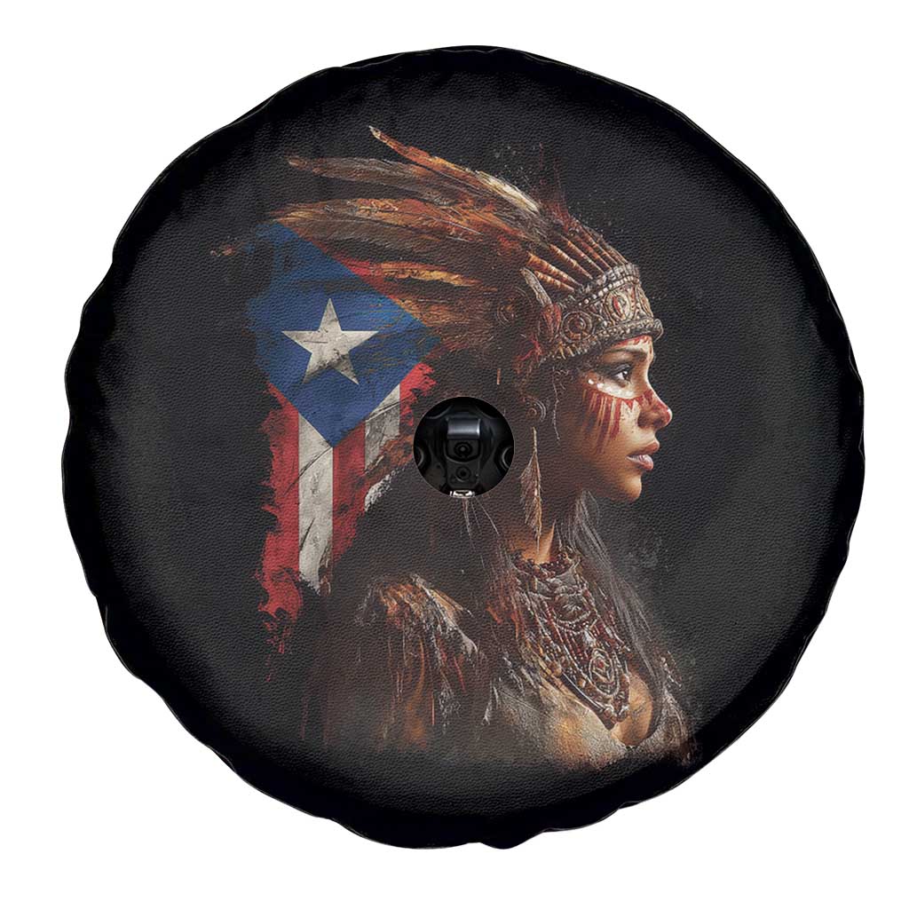 Puerto Rico Taino Warrior Woman Spare Tire Cover Boricua Pride