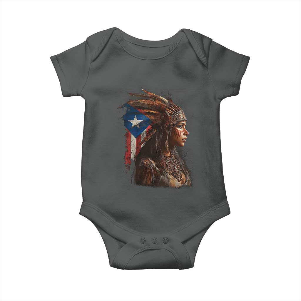 Puerto Rico Taino Warrior Woman Baby Onesie Boricua Pride