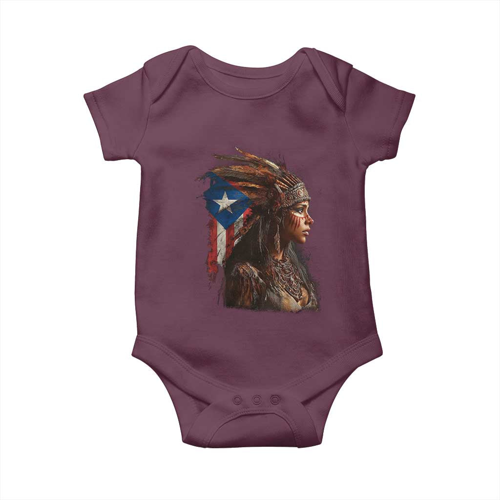 Puerto Rico Taino Warrior Woman Baby Onesie Boricua Pride