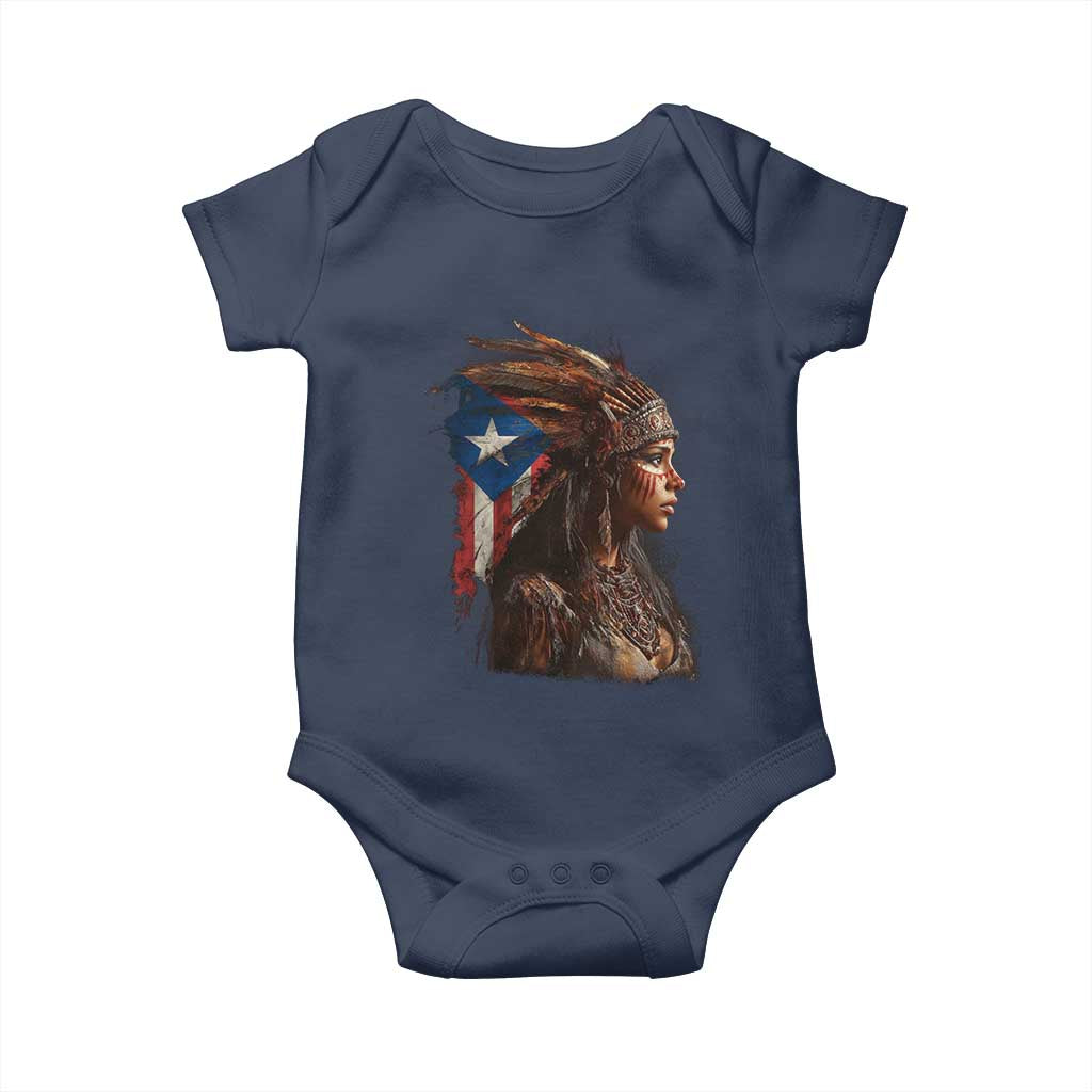 Puerto Rico Taino Warrior Woman Baby Onesie Boricua Pride