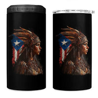 Puerto Rico Taino Warrior Woman 4 in 1 Can Cooler Tumbler Boricua Pride