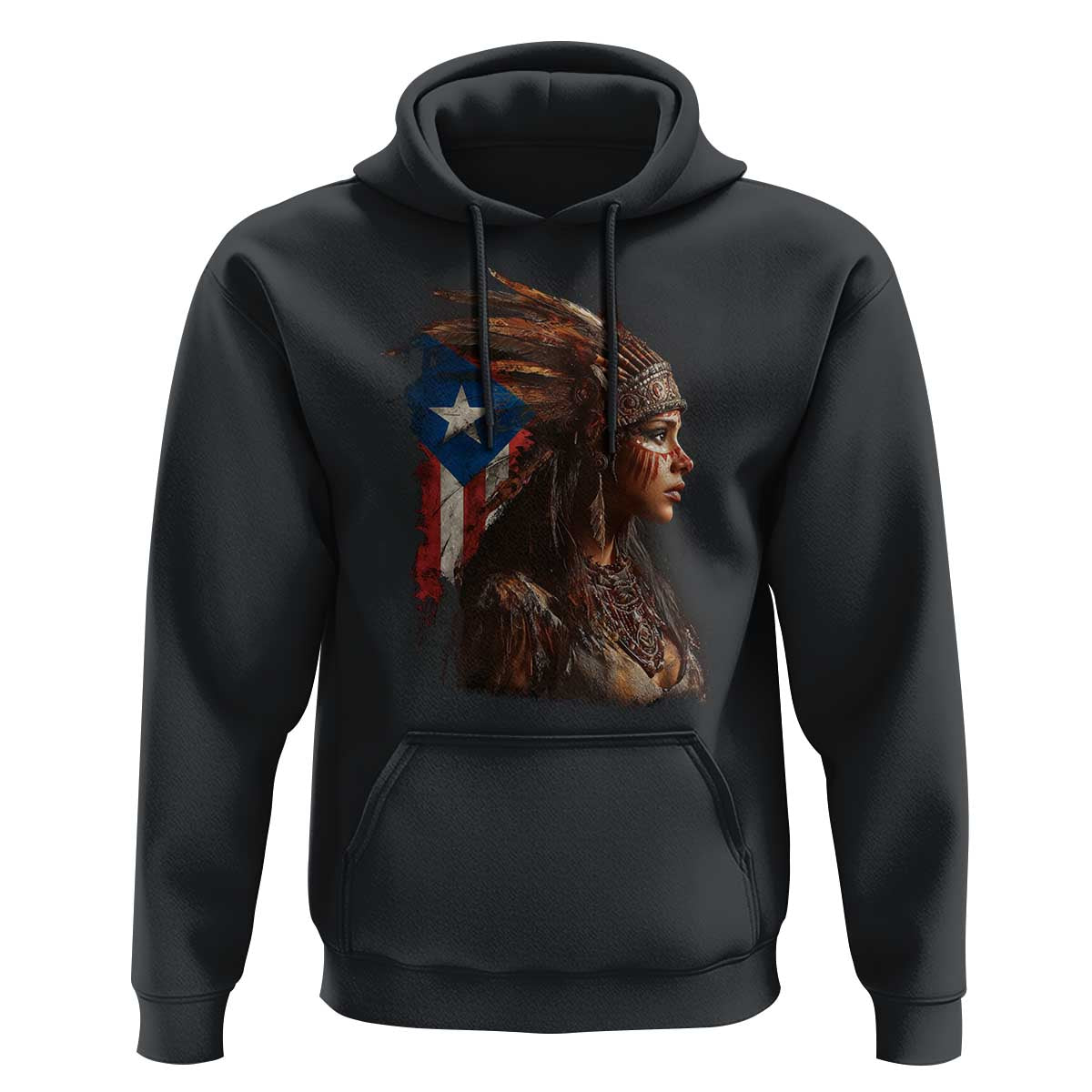 Puerto Rico Taino Warrior Woman Hoodie Boricua Pride