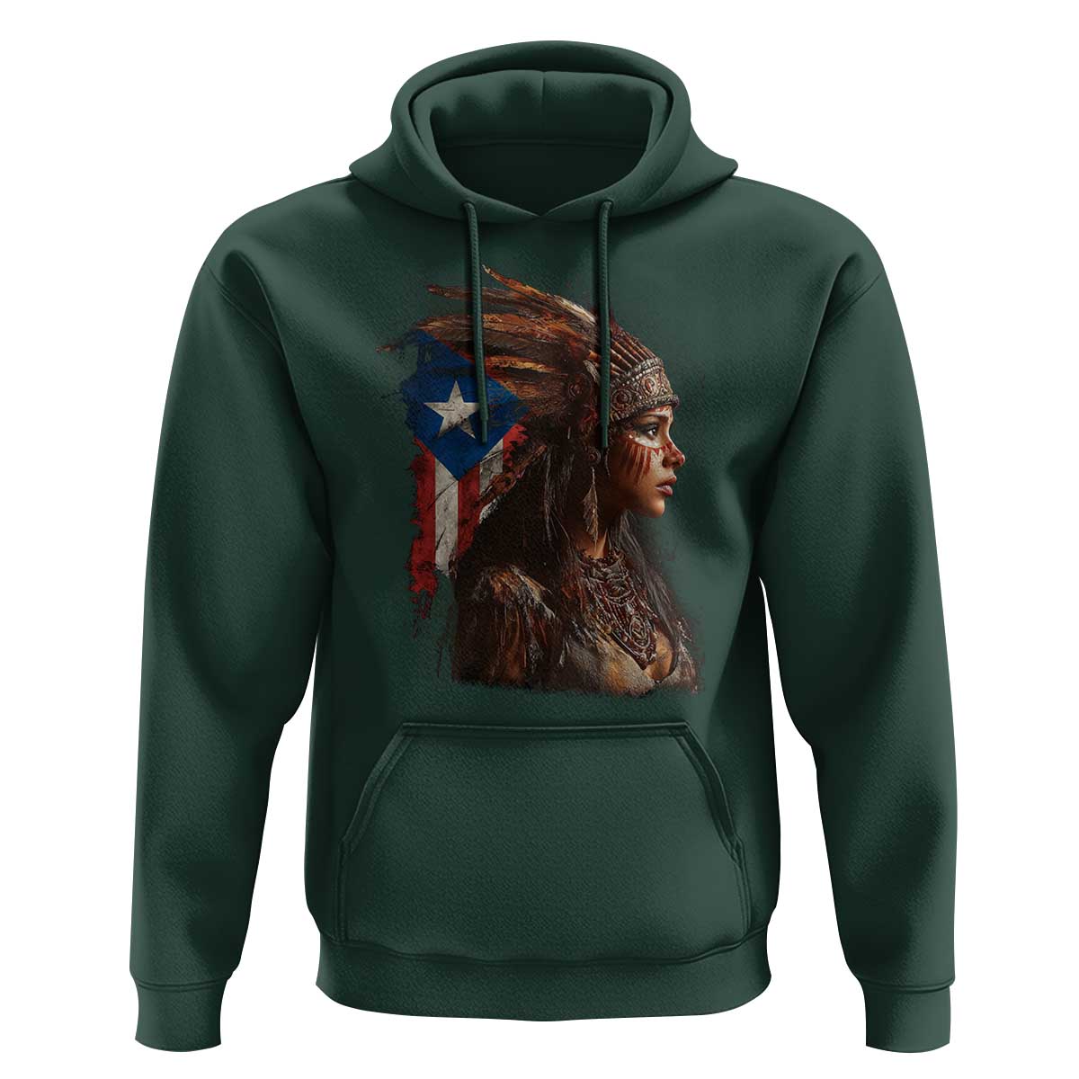 Puerto Rico Taino Warrior Woman Hoodie Boricua Pride
