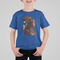Puerto Rico Taino Warrior Woman T Shirt For Kid Boricua Pride