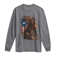 Puerto Rico Taino Warrior Woman Long Sleeve Shirt Boricua Pride