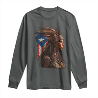 Puerto Rico Taino Warrior Woman Long Sleeve Shirt Boricua Pride