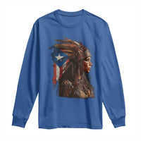 Puerto Rico Taino Warrior Woman Long Sleeve Shirt Boricua Pride