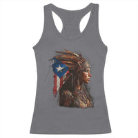 Puerto Rico Taino Warrior Woman Racerback Tank Top Boricua Pride