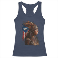 Puerto Rico Taino Warrior Woman Racerback Tank Top Boricua Pride
